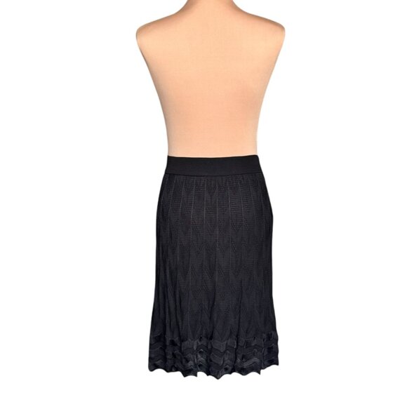 NWT Missoni Midi Skirt Sz.L /46 Black Knit Textured A-Line Designer 90s Italian - Picture 4 of 14